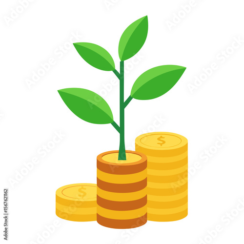 vector-illustration-of-a-plant-growing-from-a-stack