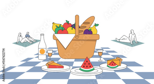 Delicious Outdoor Summer Picnic Feast With Refreshing Drinks