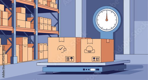 Warehouse weighing packages for shipping and inventory management
