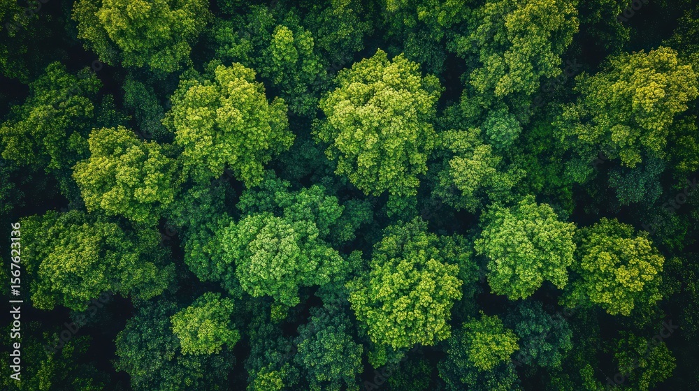 Fototapeta premium Dense forest canopy seen from above