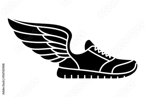 Swift Wings Iconic Running Shoe with Wings Design, Speed and Freedom Illustration