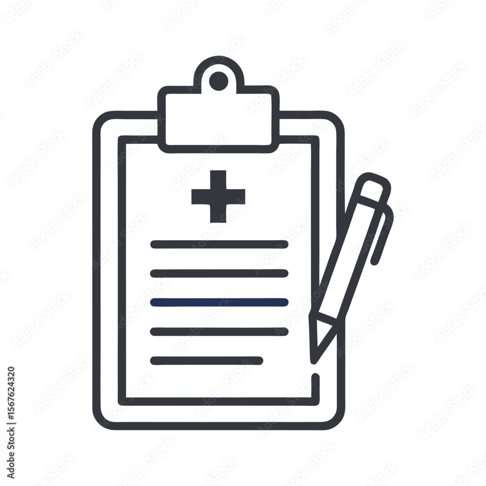 Medical Chart Clipboard Icon, Minimalist Vector Symbol for Patient Records and Healthcare Documentation Medical Chart Clipboard Icon, Minimalist Vector Symbol for Patient Records and Healthcare Documentation