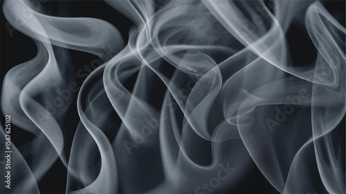 Flowing ethereal wisps of smoke abstract