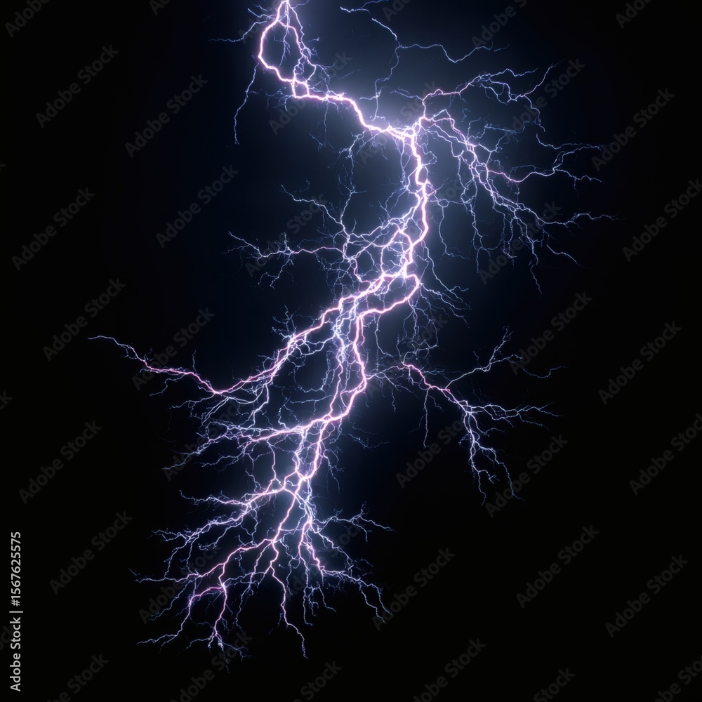 Powerful Lightning Strike in the Night Sky Powerful Lightning Strike in the Night Sky