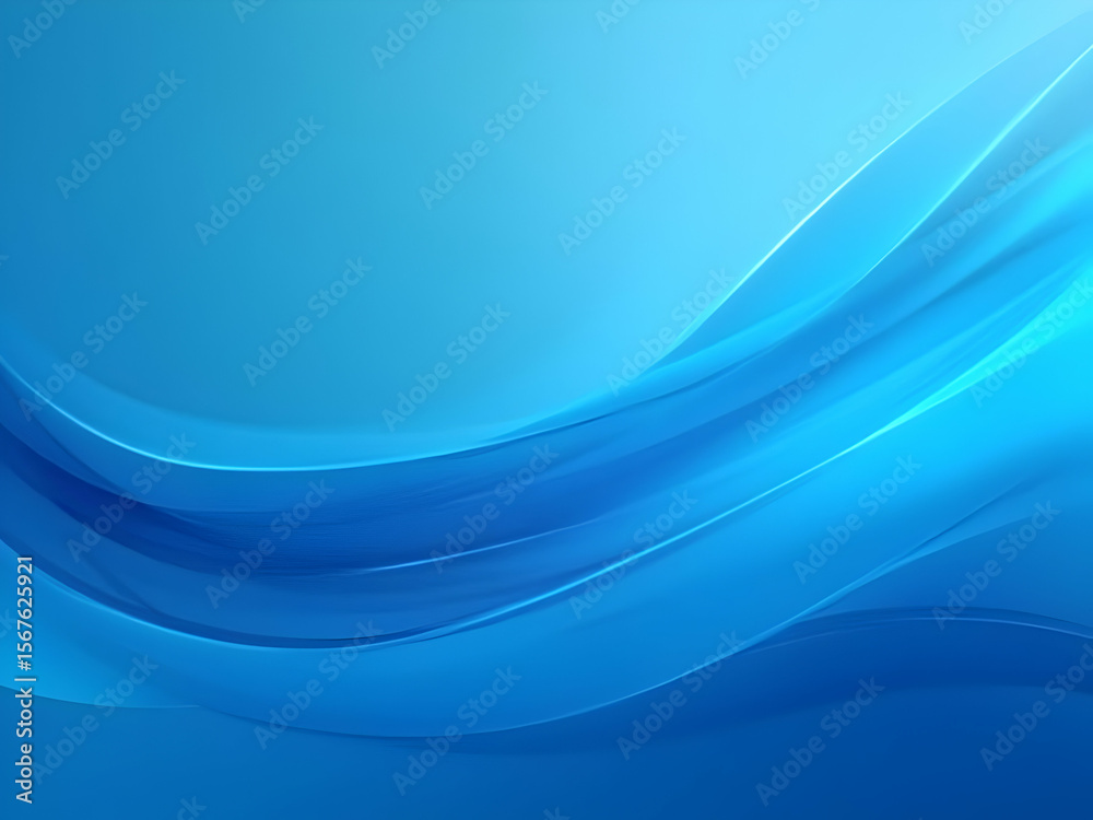Fototapeta premium Abstract Background Featuring Smooth Blue Waves Gradient Shades Light Cyan Tones Soft Curves Elegant Design Digital Art