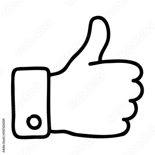 Thumbs up gesture hand drawing of positive gesture and approval symbol. Vector hand-drawn doodle illustration