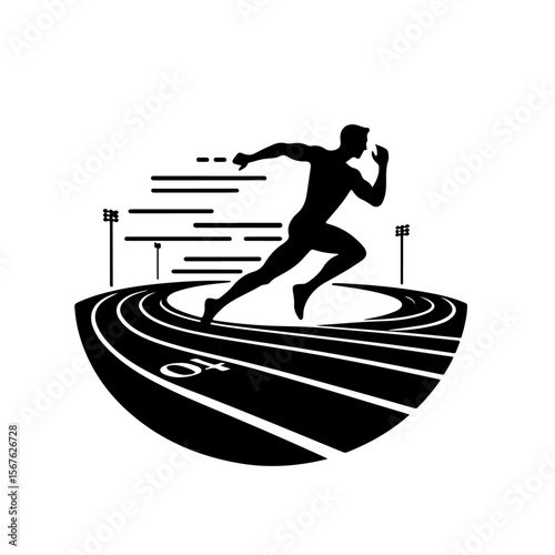 running  track Silhouette , running  track vector
