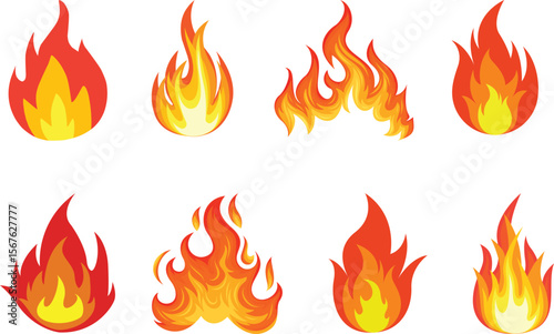 fire flames set