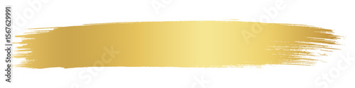 Transparent background luxurious golden paint stroke: a vibrant metallic highlight for elegant designs and artistic accents