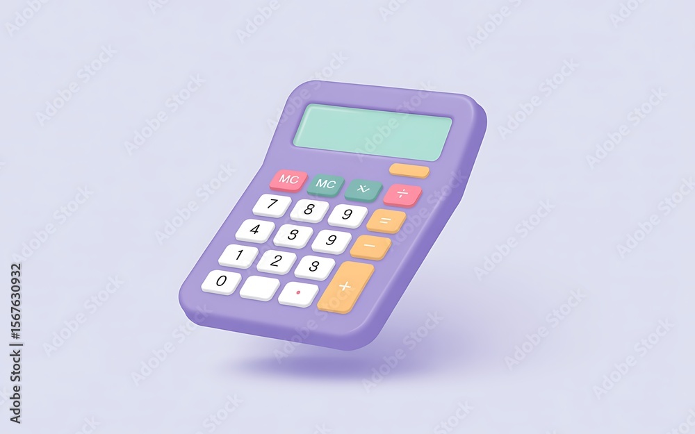 3D Minimalist Calculator Icon Accounting, Finance, Budget, Math 3D Minimalist Calculator Icon Accounting, Finance, Budget, Math