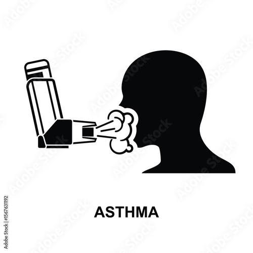 Asthma icon isolated on background vector illustration.
