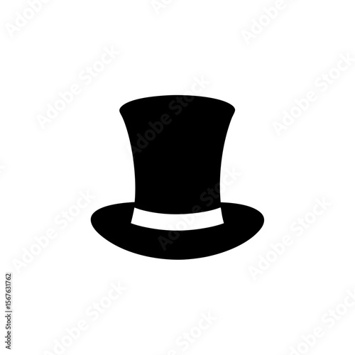 Elegant Top Hat Silhouette Formal Headwear Fashion Accessory Gentleman Style