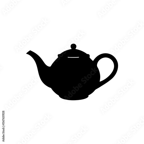 Elegant Teapot Silhouette Kitchen Appliance Tea Ceremony Drinkware Design