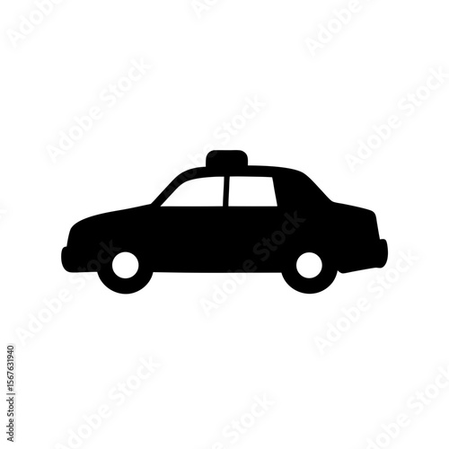 Iconic Taxi Cab Silhouette Urban Transport Vehicle City Travel Design