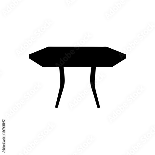 Simple Table Silhouette Household Furniture Room Decor Object Design