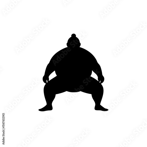 Powerful Sumo Wrestler Silhouette Martial Arts Sport Athlete Japan Culture