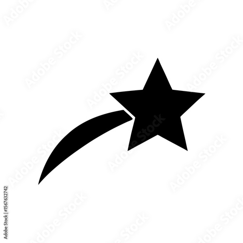 Magical Shooting Star Silhouette Design for Celestial and Cosmic Themes