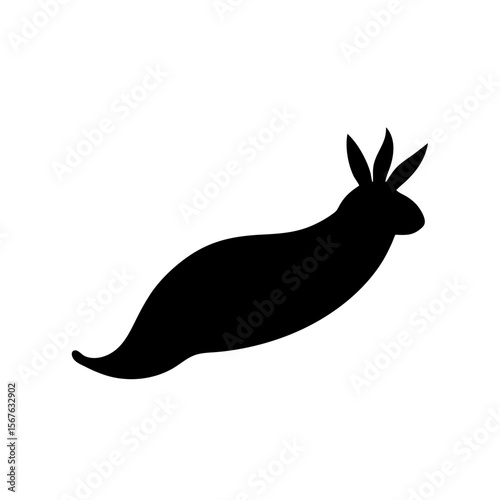Exotic Sea Slug Silhouette Design for Marine Life and Ocean Ecosystems