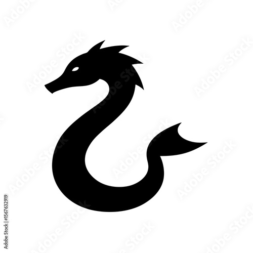 Legendary Sea Serpent Silhouette Art for Fantasy and Mythical Themes