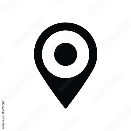 Location Pin Icon Black GPS Map Marker Vector