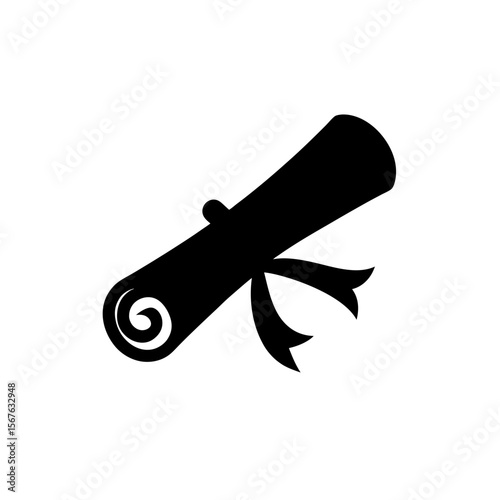 Timeless Scroll Silhouette Tied with Ribbon Ideal for Historic Document Art
