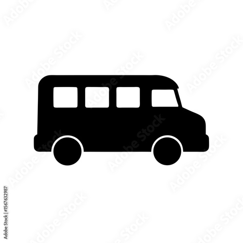 Iconic School Bus Silhouette Design for Education and Transportation Projects