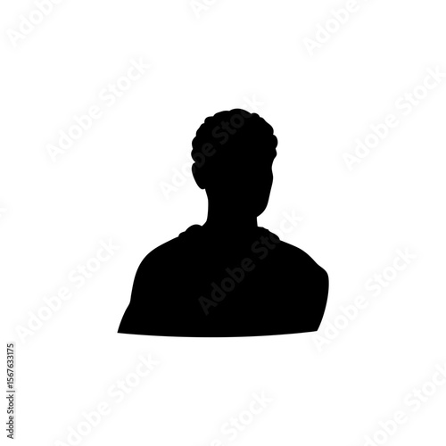 Distinguished Roman Senator Black Silhouette in a Historical Side View
