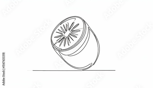 Singleline Kiwi Fruit Drawing.