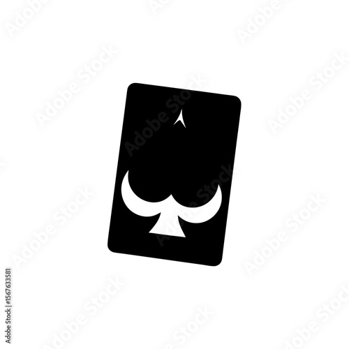Traditional Playing Card Black Silhouette Captured in a Side Angle