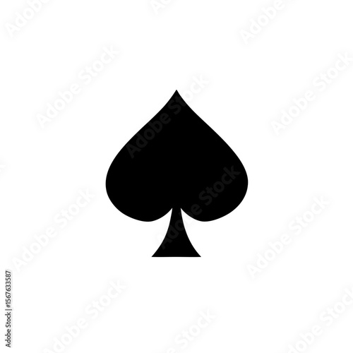 Classic Playing Card Black Silhouette from a Traditional Side View