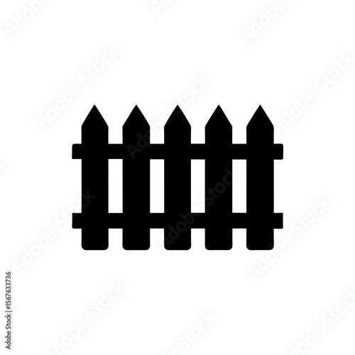 Charming Picket Fence Black Silhouette Showing a Clear Side Profile