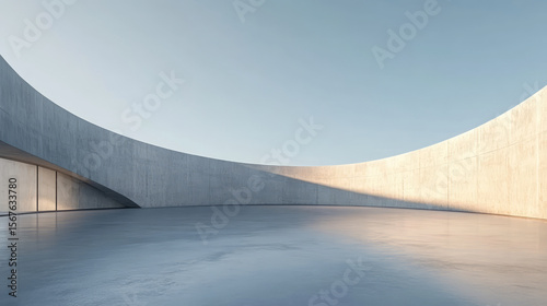 Modern city concrete building space and ground square