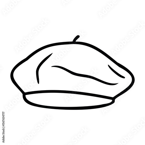 Simple black and white outline of a cartoon tortilla. Vector hand-drawn doodle illustration