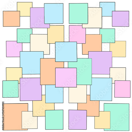 Abstract colorful background, Abstract geometric seamless pattern pastel colors overlay background colorful squares pink purple mint green peach blue yellow cream tones
