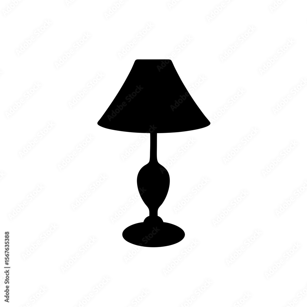 Fototapeta premium Stylish Lamp Silhouette White Background Modern Lighting Fixture Vector Graphic