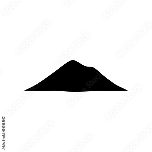 Natural Hill Silhouette White Background Scenic Landscape Element Vector Graphic