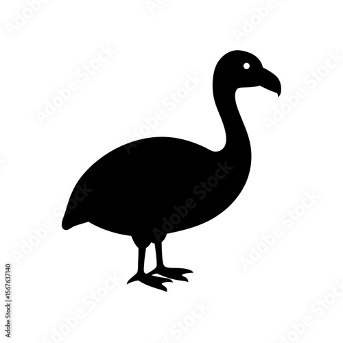Extinct Dodo Bird Silhouette Unique Flightless Animal History Design