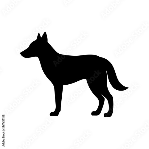 Wild Dingo Dog Silhouette Australian Outback Canine Wildlife Design