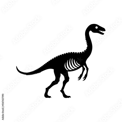 Ancient Dinosaur Skeleton Silhouette Prehistoric Fossil Research Design