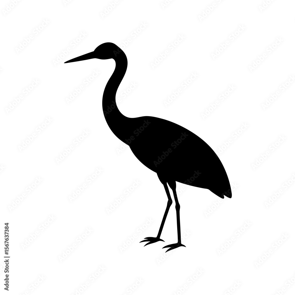 Obraz premium Graceful Crane Bird Silhouette Elegant Avian Design Perfect for Nature Themes