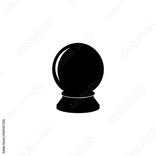 Mystical Crystal Ball Silhouette Predicting Future and Magic Design