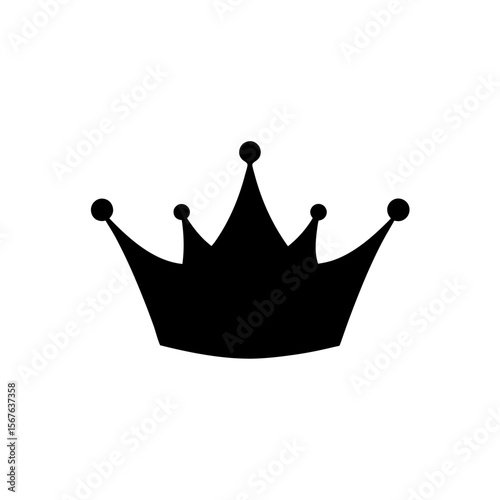 Regal Royal Crown Silhouette Majestic Monarch Symbol Elegant Design Element