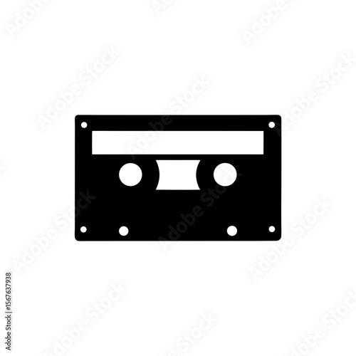 A Classic Cassette Tape Silhouette For A Vintage Audio And Music Icon