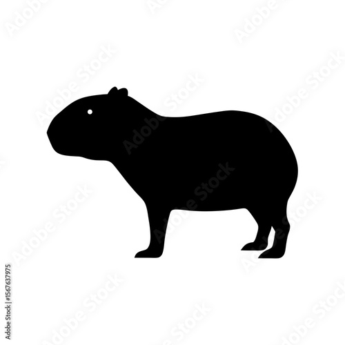 A Capybara Silhouette In Side View For The World's Largest Rodent