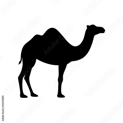 A Dromedary Camel Silhouette In Side View For A Desert Animal Clipart