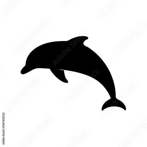 A Bottlenose Dolphin Silhouette Leaping For A Smart And Playful Marine