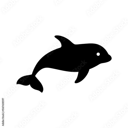 A Beluga Whale Silhouette In Side View For A White Arctic Marine Mammal