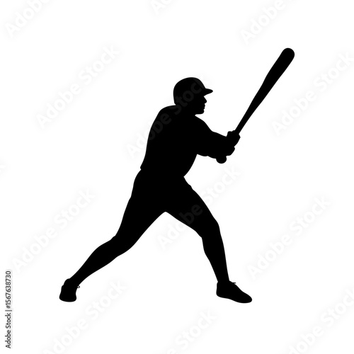 A Baseball Player Batting Silhouette For A Sports And Major League Game