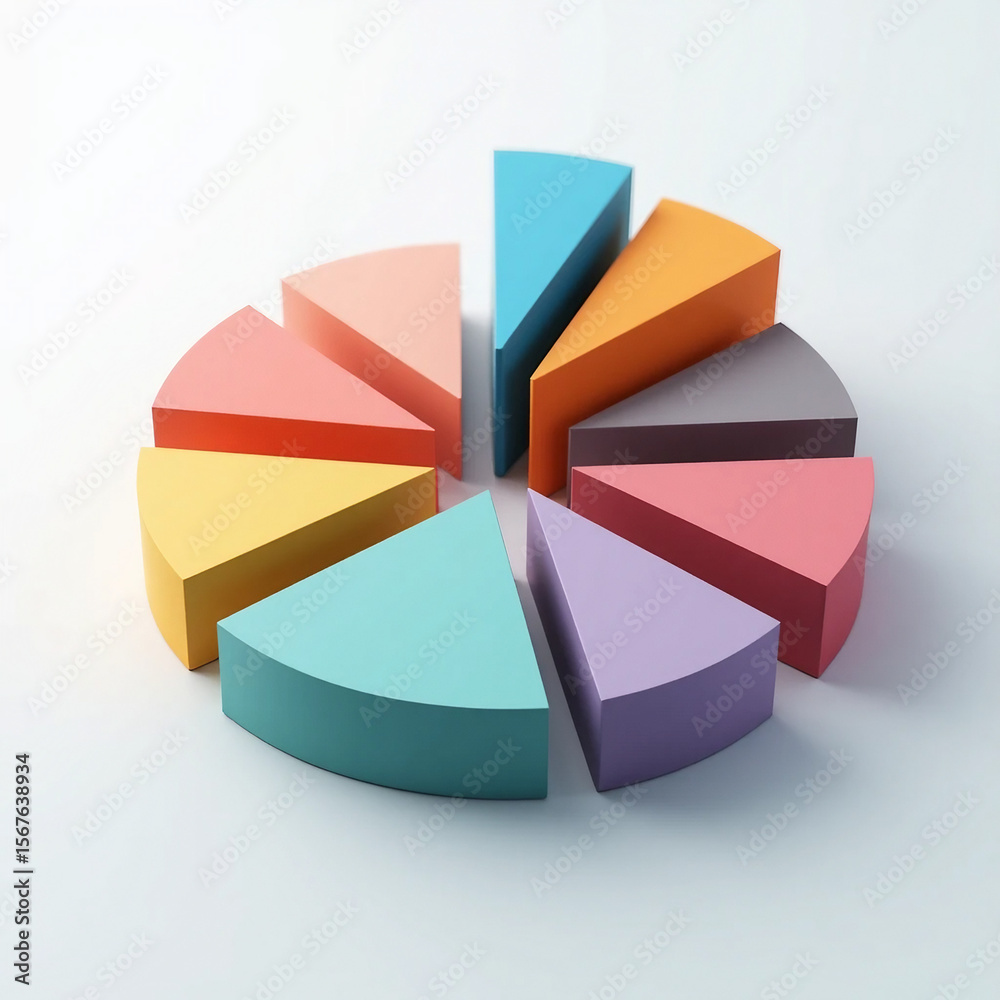 Fototapeta premium 3d pie chart with red arrow