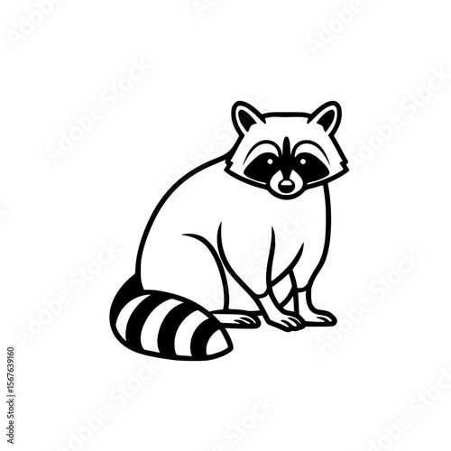 Raccoon sitting with an inquisitive expression 